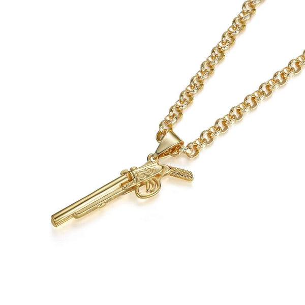 Shotgun Pendant / Belcher Chain (Gold Filled)